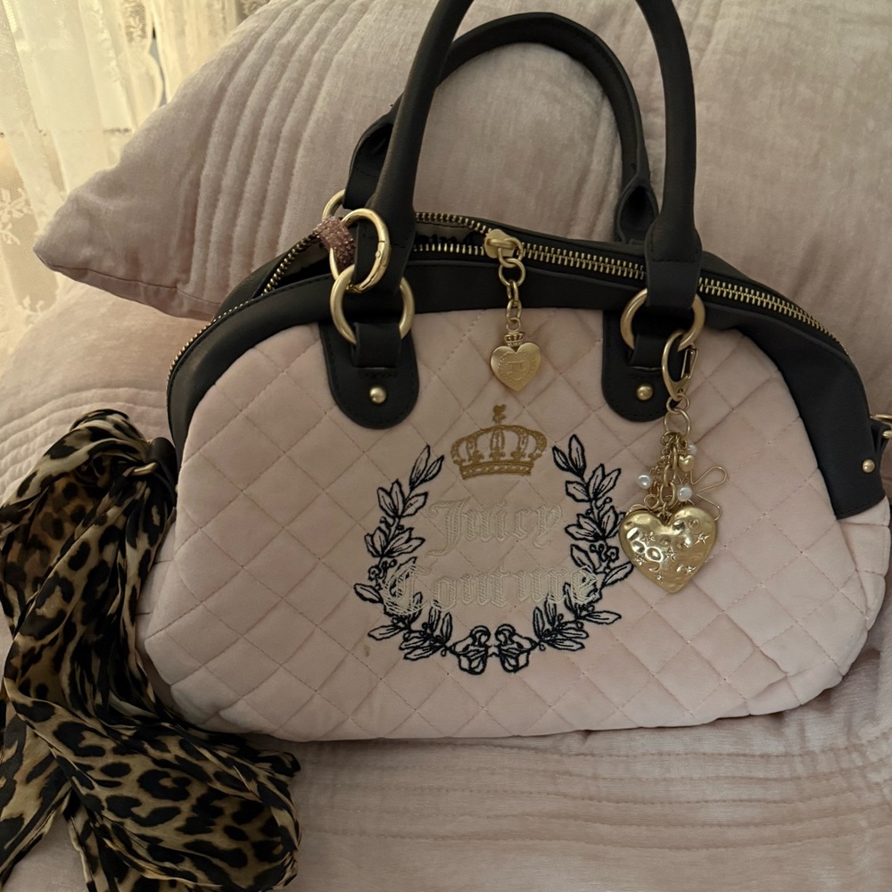 Juicy Couture Quilted Handbag with Gold Accents